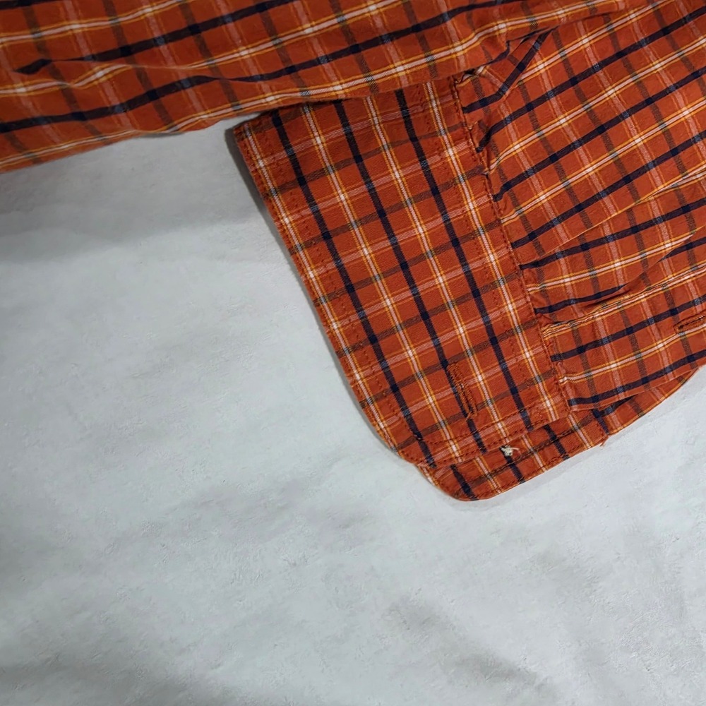 BKE Division 67 Button Down Shirt Mens Medium Orange Plaid Excellent Long Sleeve - Picture 4 of 7